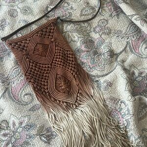 Free People | Ombré Fringe Crochet Tassel Bag